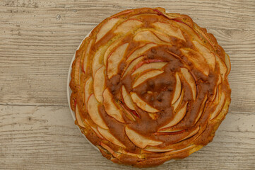 Fototapeta premium Apple Pie Just Out of Oven on Board in Imereti Kitchen