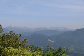春の伊香保。高根展望台からの眺望。平標山、仙の倉山、万太郎山を望む。 © onaka