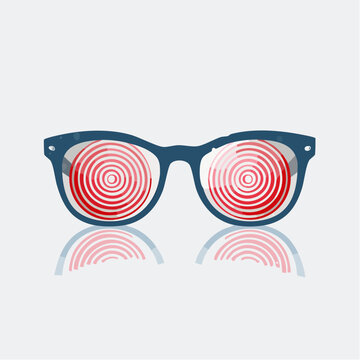 Hypnotic Glasses with Red Spiral Lenses