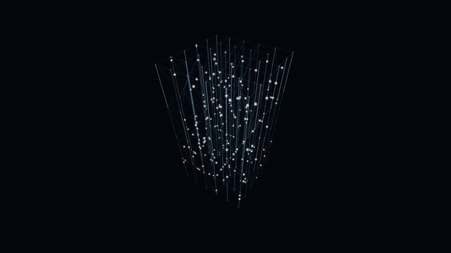 LLM visualization showing a complex neural network of data points and connections representing large language model architecture