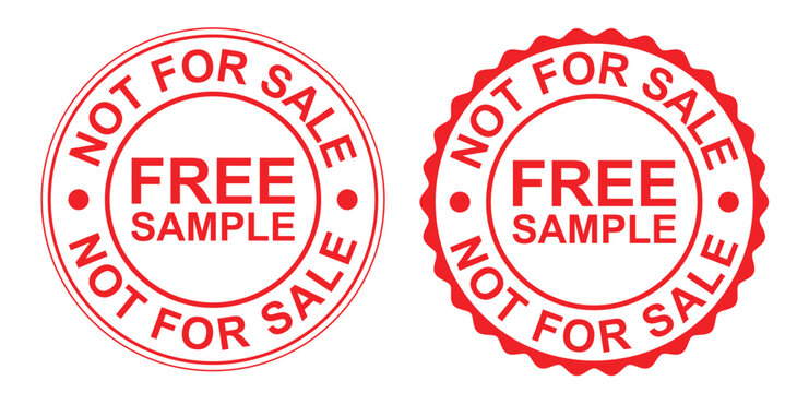  Set of Two Free Sample Not For Sale Badge Set with Transparent Background