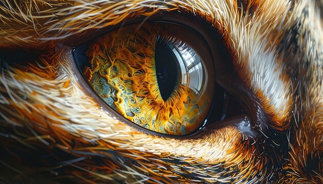 Close-up of animal eye looking.