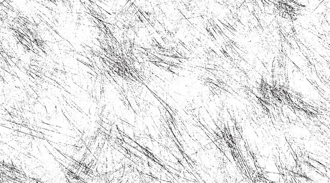 Black ink scratches and dots on a white textured background abstract pattern grunge
