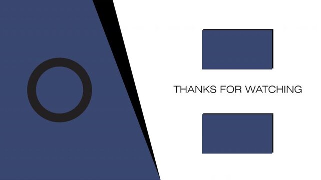 Modern Blue and White Ending Slide for Video Content Featuring a Thanks for Watching Message