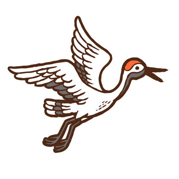Flying Japanese crane