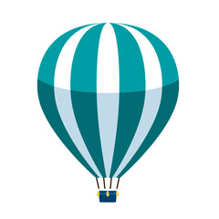 Naklejka premium Turquoise and white striped hot air balloon