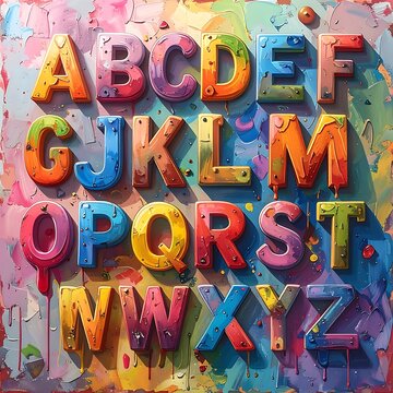 Colorful Alphabet Letters on Background.