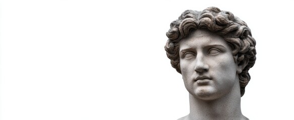 Obraz premium Granite bust of an ancient male figure stands like a timeless sentinel in art history