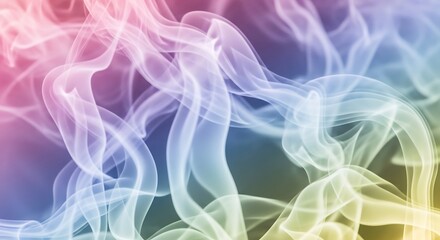 Obraz premium An abstract wave of colorful smoke creates a smooth motion pattern with flowing blue and purple swirls against a black background design