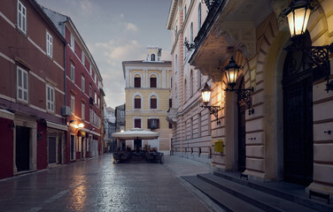 Fototapeta premium Town square in historic center of Zadar old town, Croatia