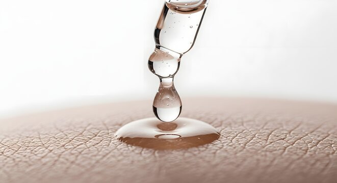 Macro shot of liquid droplet hitting textured surface