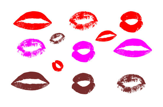 lipstick kiss print on a transparent background, creating a romantic visual impact
