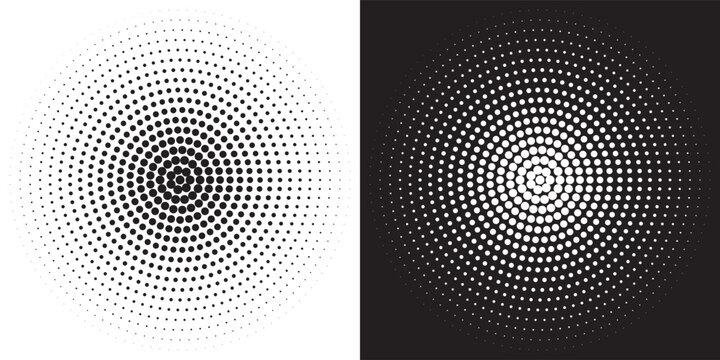 Circle dot frame. Circular border with effect halftone. Modern faded ring