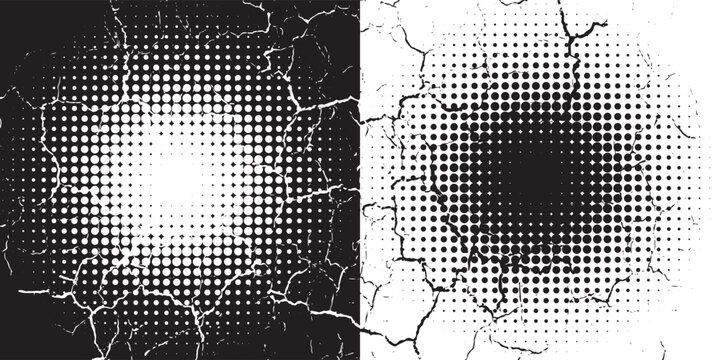 Circle dot frame. Circular border with effect halftone. Modern faded ring