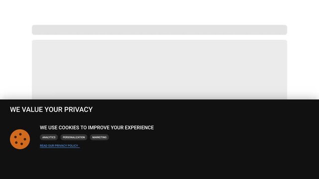 Website Cookie Consent Banner for Data Privacy and GDPR Compliance