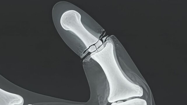 X Ray Finger Joint Close Up Medical Bone Structure