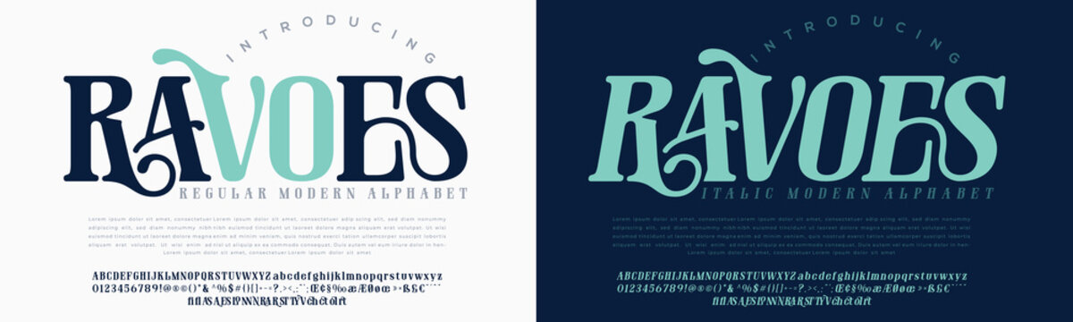 Ravoes typography logo design with typography, branding