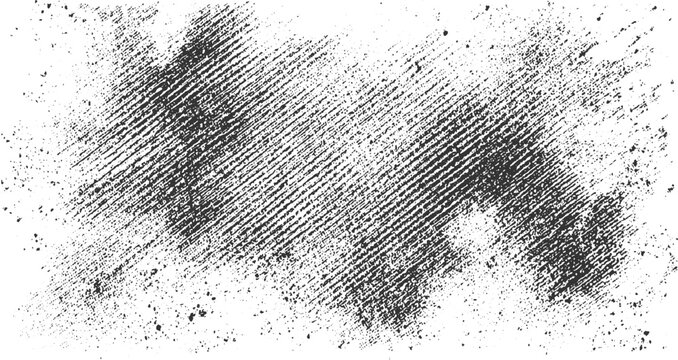Black diagonal lines and speckles texture on white background grunge