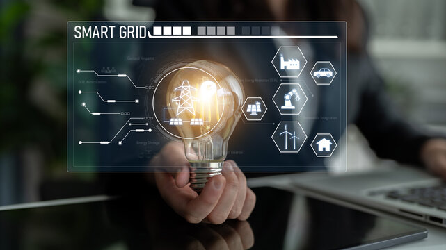 Smart grid system integrating renewable energy sources, energy storage, smart inverters, and demand response for efficient, decentralized, and modern power distribution Latch