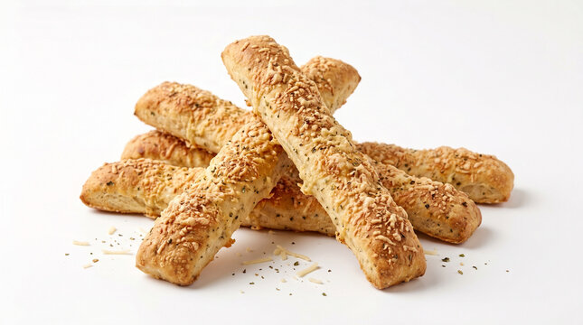 Parmesan breadsticks on a clean background with a delicious appearance
