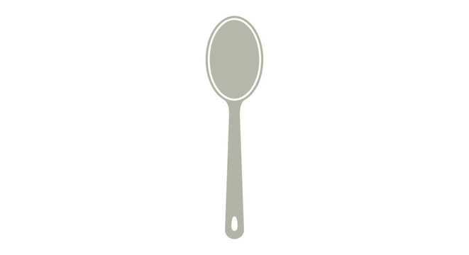 Minimalist flat spoon illustration for kitchenware and cutlery icon design isolated on white background