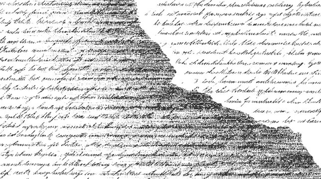 Black handwritten text on white background with torn paper effect writing handwriting script vintage
