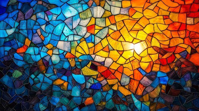 Dynamic colors blend to create a unique church window effect.