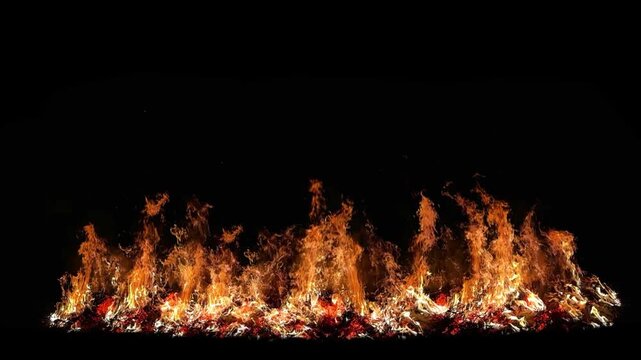 fire. The fire is burning horizontally.