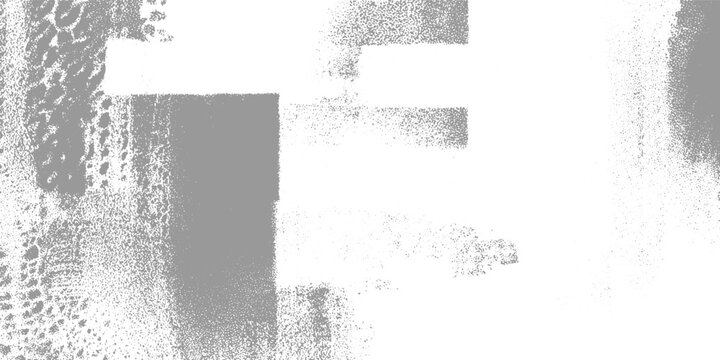 Grey paint roller texture abstract background with irregular dots and smudges white
