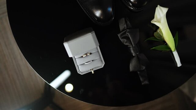 Ring proposal at a special moment in time with an elegant ring in a simple box