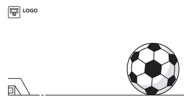 Classic Soccer Ball and Goal Illustration.