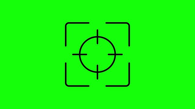 Looping target rotation animation icon with blinking focus mark precision goal achievement aim concept for strategy marketing and business visuals