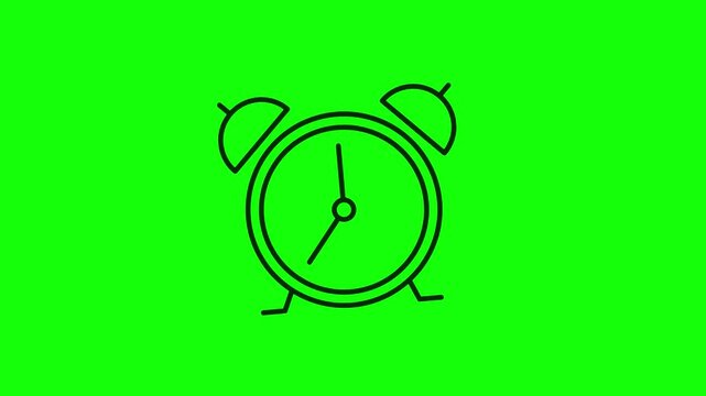 Looping alarm clock ringing animation icon with blinking and shaking motion wake up reminder time alert concept for apps and digital systems