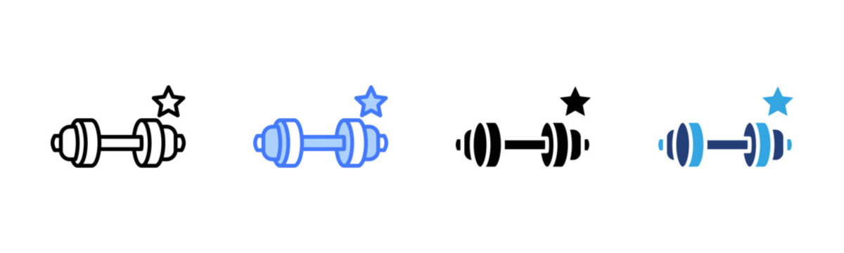 Gym Training icon set multiple style collection