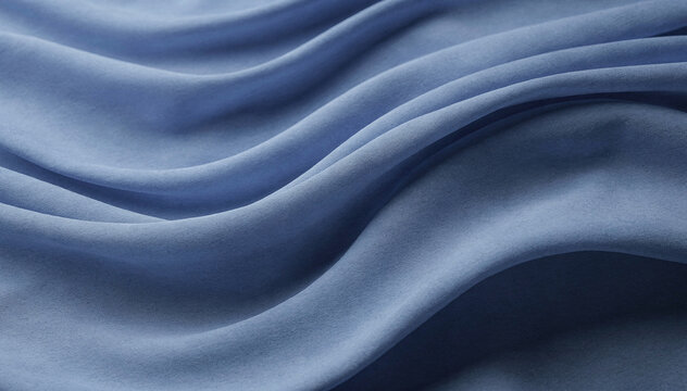 Soft Blue Fabric Drapes With Smooth Waves And Gentle Folds Texture Background