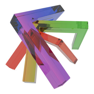 3d blocks glass colorful concept render digital abstract illustration