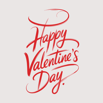 Happy Valentines Day Handwritten Script Typography Text Vector Design