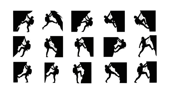 Martial arts silhouettes for graphic design.