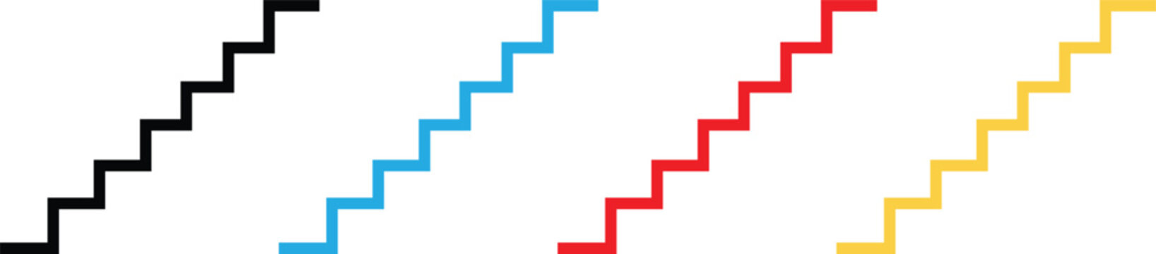 Colored ziggurat lines in different directions