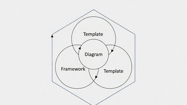 Innovative business infographic design featuring circle venn diagram in hexagonal format