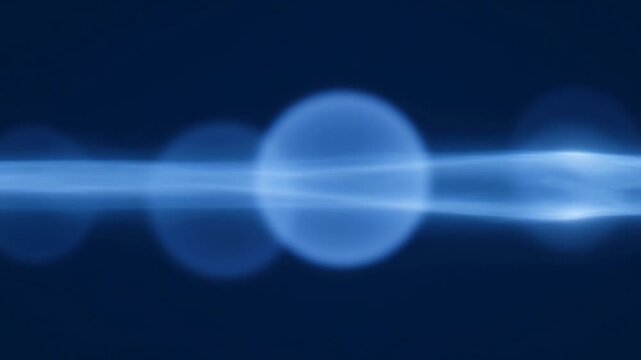 Abstract Blue Bokeh Lights Glowing Orb Effect Background Motion Blur Bokeh Circles of Light on Dark Blue Deep Background