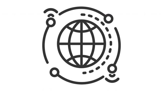 Animated global network icon