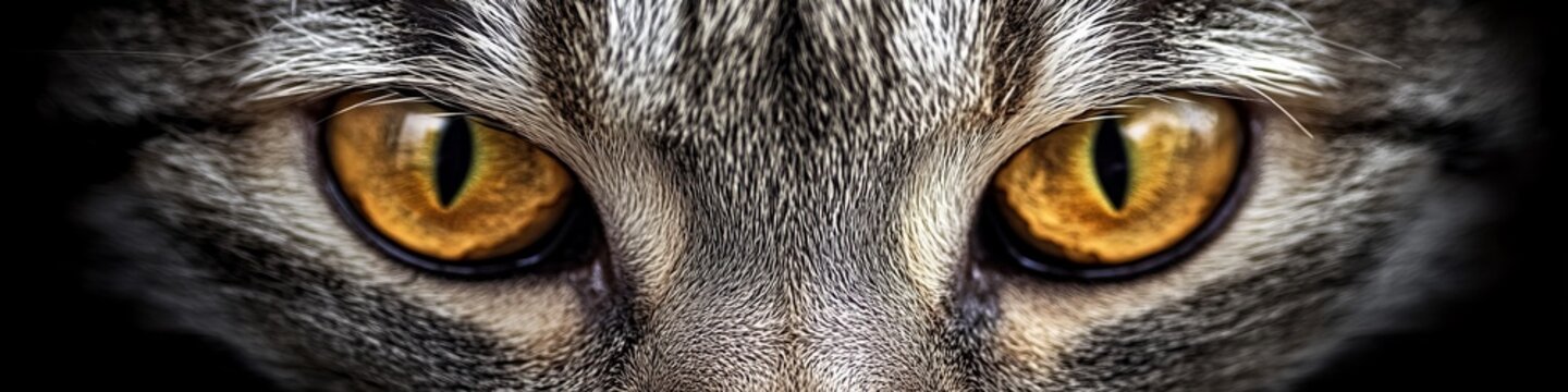 Captivating Close-Up of a Striking Singapura Cat with Amber Eyes Against a Dark Background