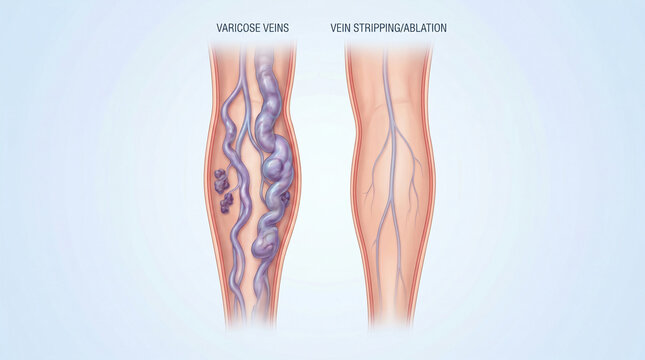 Varicose Veins vs Vein Stripping Ablation Leg Treatment