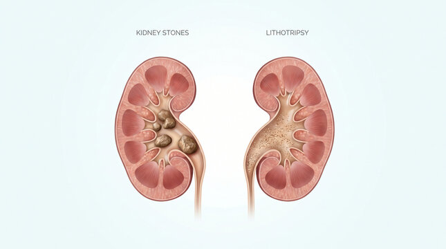 Kidney Stones Treatment and Lithotripsy Procedure Medical Anatomy