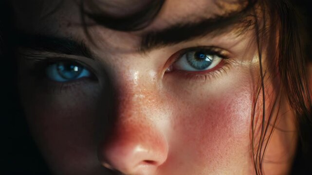 A youthful face in contemplation, a moment frozen in time.
