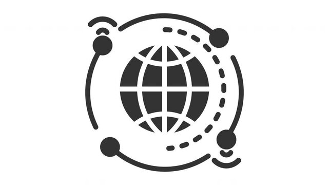 Animated global network icon