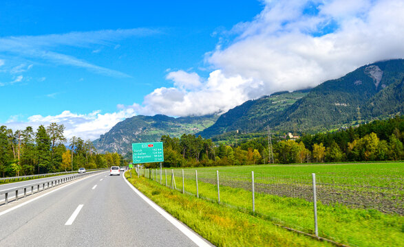Autobahn A13 bei Thusis, Graub&uuml;nden (Schweiz)