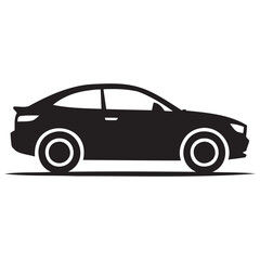 Fototapeta premium Compact hatchback passenger car side view silhouette vector icon