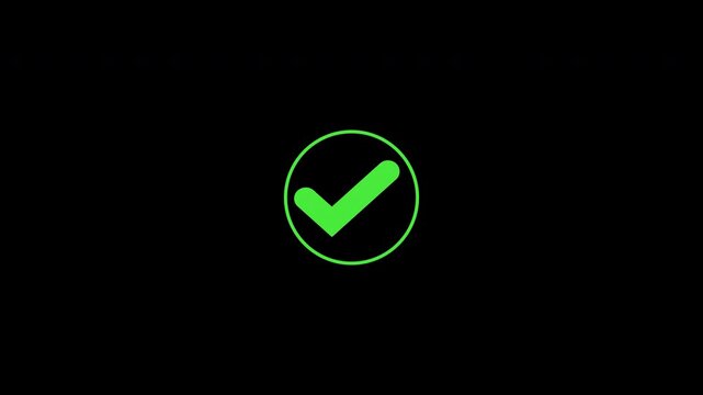 check mark on transparent background. Check mark symbol. approved tick mark icon, Check mark icon animation , right mark icon.